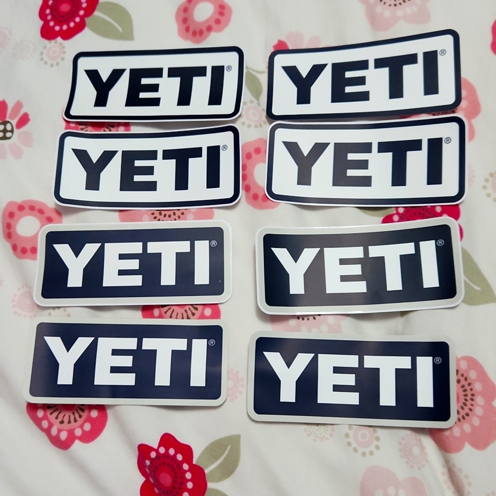 8 pack of yeti stickers